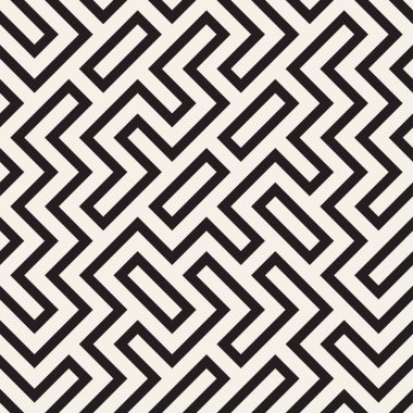 Şık çizgiler kafes. Etnik tek renkli doku. Geometrik arka plan tasarlamak. Vektör seamless modeli.