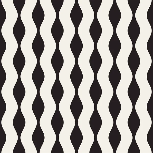 Vector Seamless noir et blanc ondulé lignes modèle. Résumé Conception de fond géométrique . — Image vectorielle