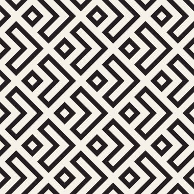Şık çizgiler kafes. Etnik tek renkli doku. Geometrik arka plan tasarlamak. Vektör seamless modeli.