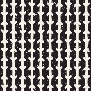 Elle çizilmiş stil etnik seamless modeli. Siyah ve beyaz soyut grungy geometrik arka plan.