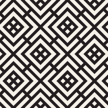 Vektör kesintisiz çizgiler mozaik desen. Modern şık soyut doku. Geometrik fayans yinelenen