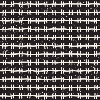 Elle çizilmiş çizgiler seamless grungy modeli. Siyah ve beyaz soyut geometrik Yinelenen doku.