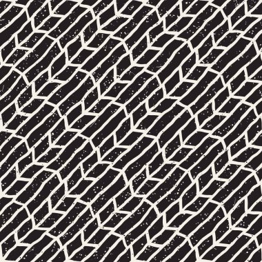 Elle çizilmiş çizgiler seamless grungy modeli. Siyah ve beyaz soyut geometrik Yinelenen doku.