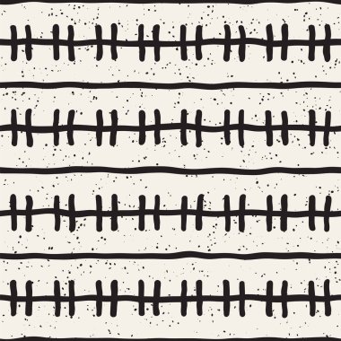 Elle çizilmiş stil etnik seamless modeli. Siyah ve beyaz soyut grungy geometrik arka plan.