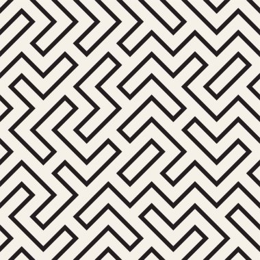 Şık çizgiler kafes. Etnik tek renkli doku. Geometrik arka plan tasarlamak. Vektör seamless modeli.