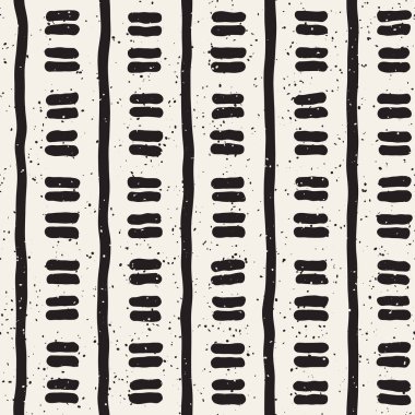 Elle çizilmiş stil etnik seamless modeli. Siyah ve beyaz soyut grungy geometrik arka plan.