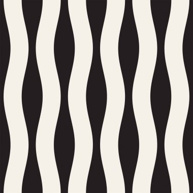 Desen vektör sorunsuz siyah ve beyaz dalgalı çizgiler. Geometrik arka plan tasarlamak.