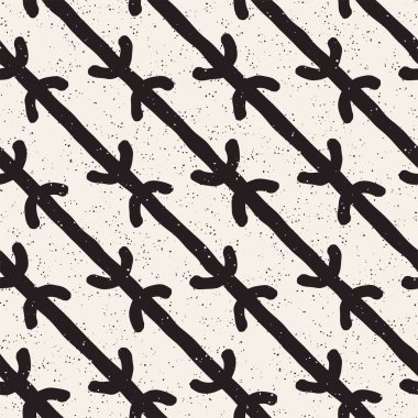 Elle çizilmiş çizgiler seamless grungy modeli. Soyut geometrik yinelenen kiremit doku siyah beyaz.