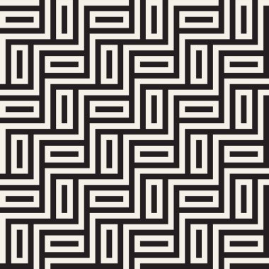 Vektör kusursuz desen. Modern stil soyut doku. Çizgili elementten geometrik fayanslar tekrarlanıyor