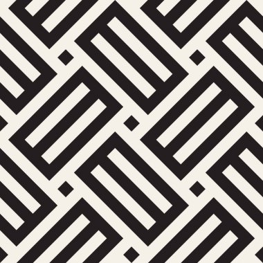 Vektör kusursuz desen. Modern stil soyut doku. Çizgili elementten geometrik fayanslar tekrarlanıyor