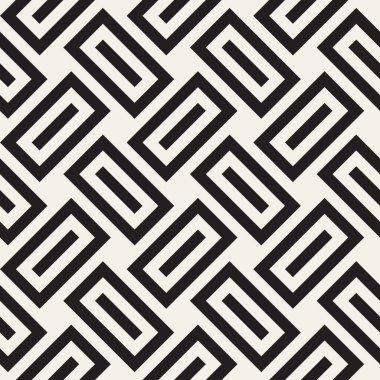 Vektör kusursuz desen. Modern stil soyut doku. Çizgili elementten geometrik fayanslar tekrarlanıyor