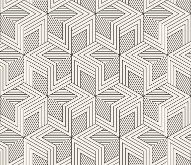 Vektör kusursuz desen. Modern stil soyut doku. Çizgili elementten geometrik fayanslar tekrarlanıyor