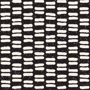 Elle çizilmiş stil etnik seamless modeli. Grungy geometrik şekiller arka plan siyah ve beyaz.