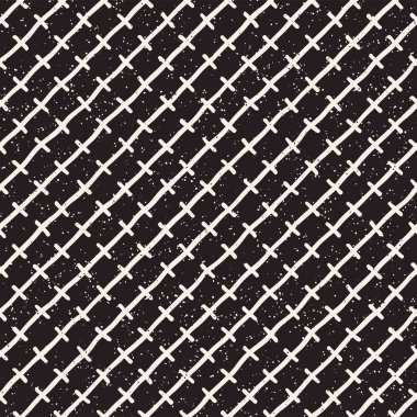 Elle çizilmiş stil etnik seamless modeli. Grungy geometrik şekiller arka plan siyah ve beyaz.