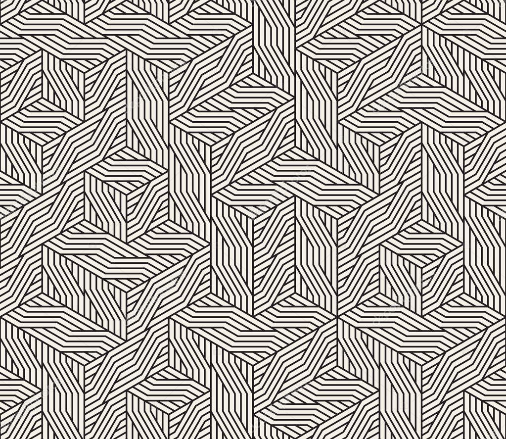 Vector seamless pattern. Modern stylish abstract texture. Repeating geometric tiles from striped element