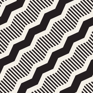Vektör sorunsuz zikzak çizgi deseni. Şık geometrik arka plan. Tek renkli kafes arka plan yinelenen