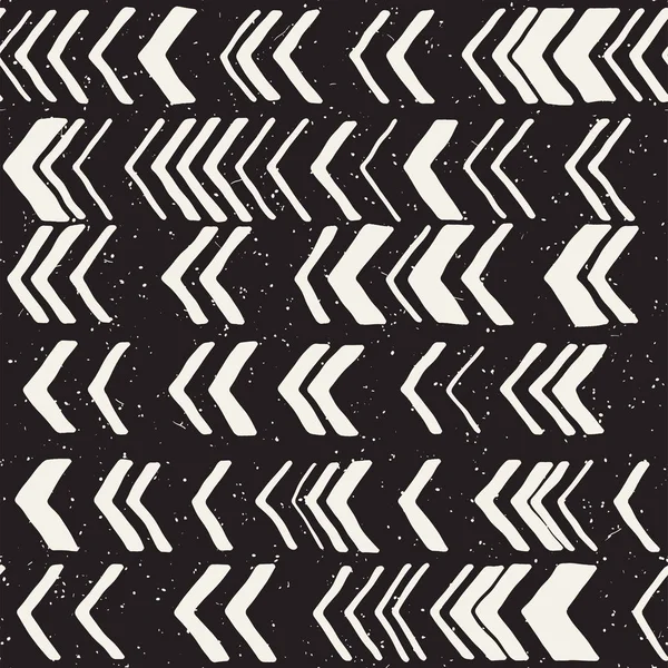 Dikişsiz el çekilmiş tarzı chevron desen siyah ve beyaz. Soyut vektör grungy arka plan