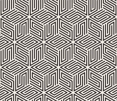 Vektör kusursuz desen. Modern stil soyut doku. Çizgili elementten geometrik fayanslar tekrarlanıyor