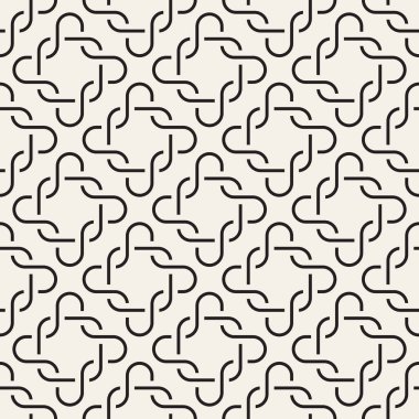 Vektör kusursuz desen. Tek renkli dalgalı çizgili arka plan. Dekoratif geometrik değiştirilmiş çizgiler.