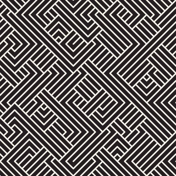 矢量无缝几何图案。 不规则线性网格。 混沌迷宫线纹理. — 图库矢量图片