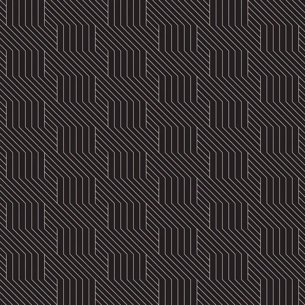 Vector seamless pattern. Geometric striped ornament. Simple lattice lines dark background. — Stock Vector