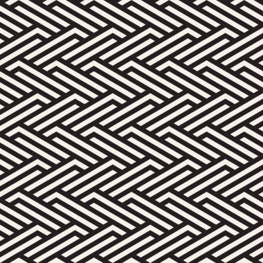 Vektör kusursuz desen. Geometrik çizgili süs. Basit döşeme satırları arkaplanı.