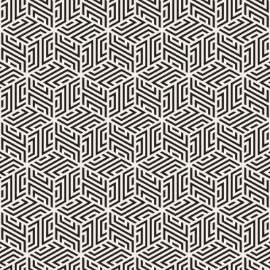 Vektör kusursuz desen. Modern stil dokusu. İnce çizgilerden geometrik fayanslar tekrarlanıyor. Çağdaş grafik tasarım arka planı.