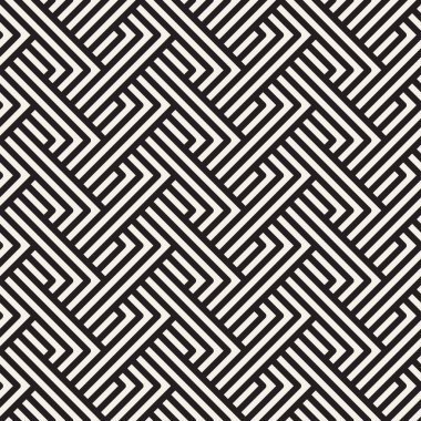 Vektör kusursuz desen. Geometrik çizgili süs. Basit döşeme satırları arkaplanı.
