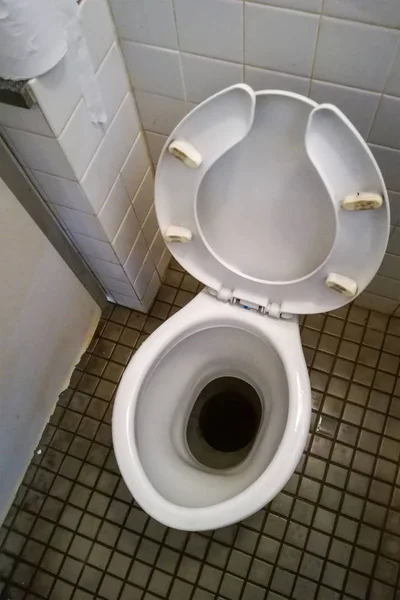 Zbliżenie na brudny stary flush toaleta. — Zdjęcie stockowe