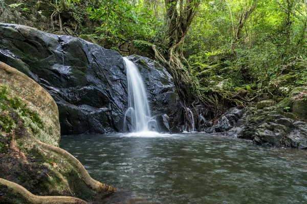Cachoeira Ched Kod na floresta tropical no Parque Nacional Khao Yai, Tailândia . — Fotografia de Stock