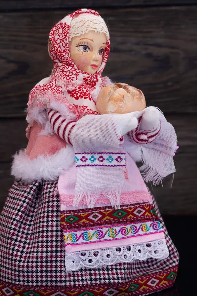 Russian Doll Traditional Narede Bread Scarf — Stock Photo, Image