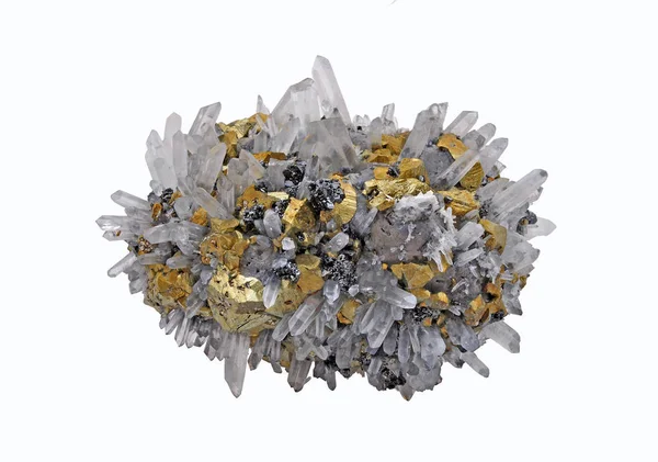 Quartz Agglomerate Chalcopyrite Galena Bornite — стокове фото