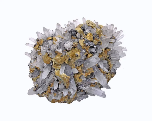 Quartz Agglomerate Chalcopyrite Galena Bornite — стокове фото