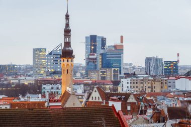 eski ve modern şehir, Tallinn havadan görünümü