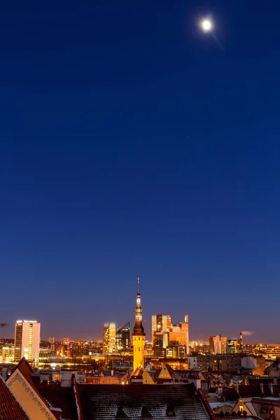 Aerial View Old Modern City Tallinn Estonia — Stock Photo, Image