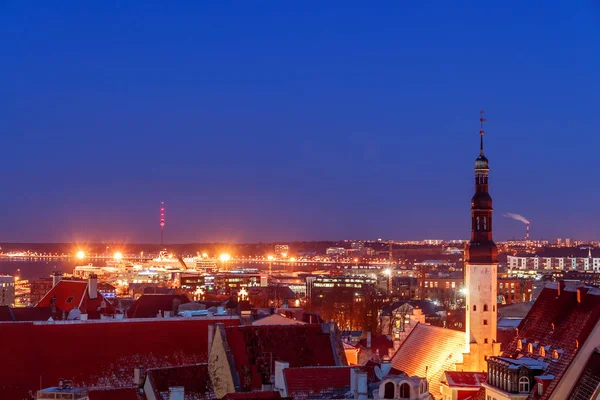 Aerial View Old Modern City Tallinn Estonia — Stock Photo, Image