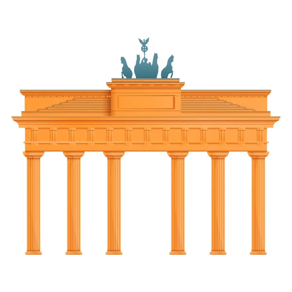 Cartoon Brandeburg Gate en Berlín Alemania Monumento, Vector Illus — Archivo Imágenes Vectoriales