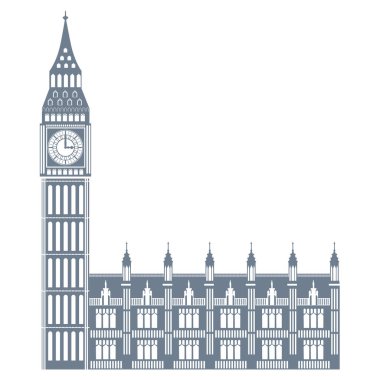 Büyük Ben tarihi simgesi uk, vektör illüstrasyonu