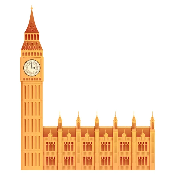 Gran Ben icono del Reino Unido hito, vector de ilustración — Vector de stock