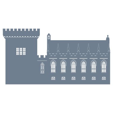 Dublin Şatosu İrlanda simgesi, vektör illüstrasyonu