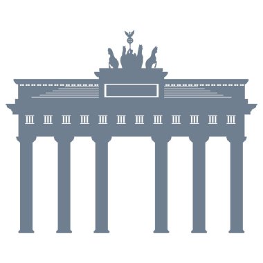 Berlin 'deki Brandeburg Kapısı Tarihi Eserler, Vektör İllüstrasyonu