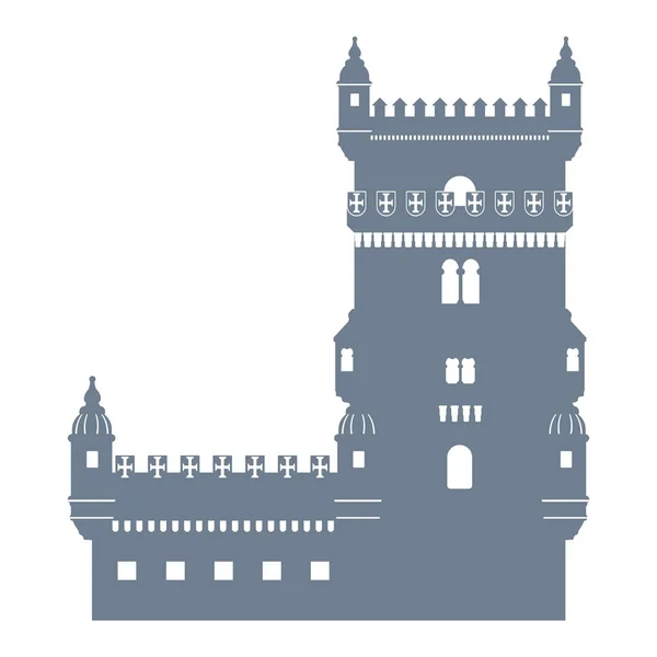 Belem tower landmark z Lizbony w Portugalii, ilustracja wektor — Wektor stockowy