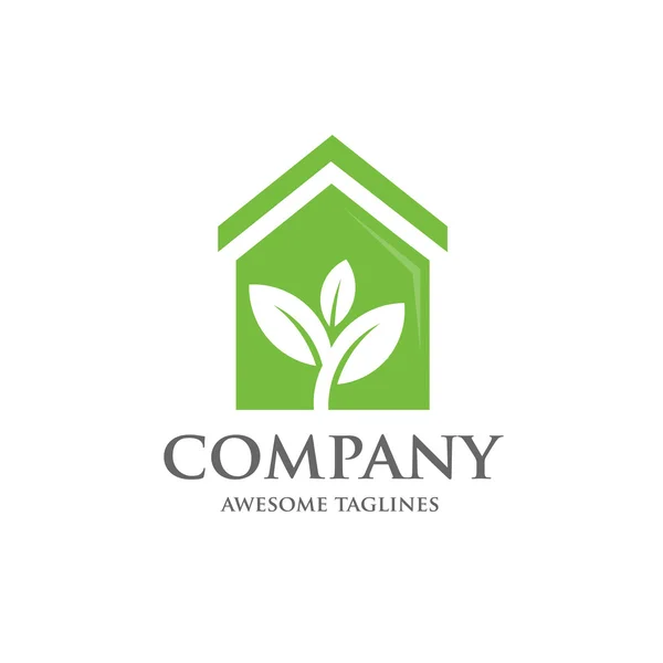 Zelený dům logo — Stockový vektor