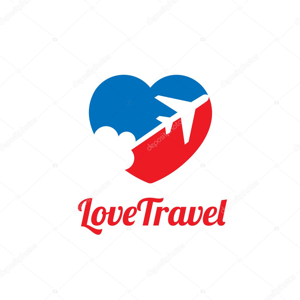 love travel, love and Airplane logo