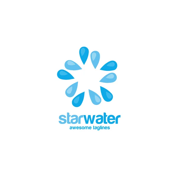 Concepto de logotipo de agua estrella — Vector de stock