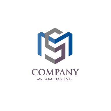 abstract Letter MS logo vector