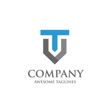 Mektup T ve V logo yaratıcı