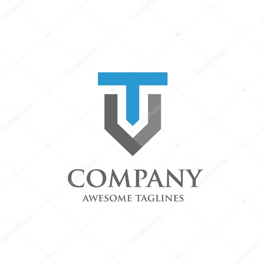 Creative Letter T and V logo