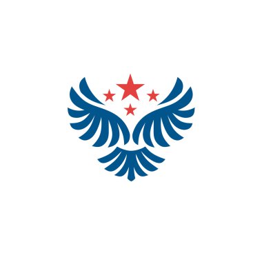 Vektör yıldız kanatları logosu, Wing logo şirketi 