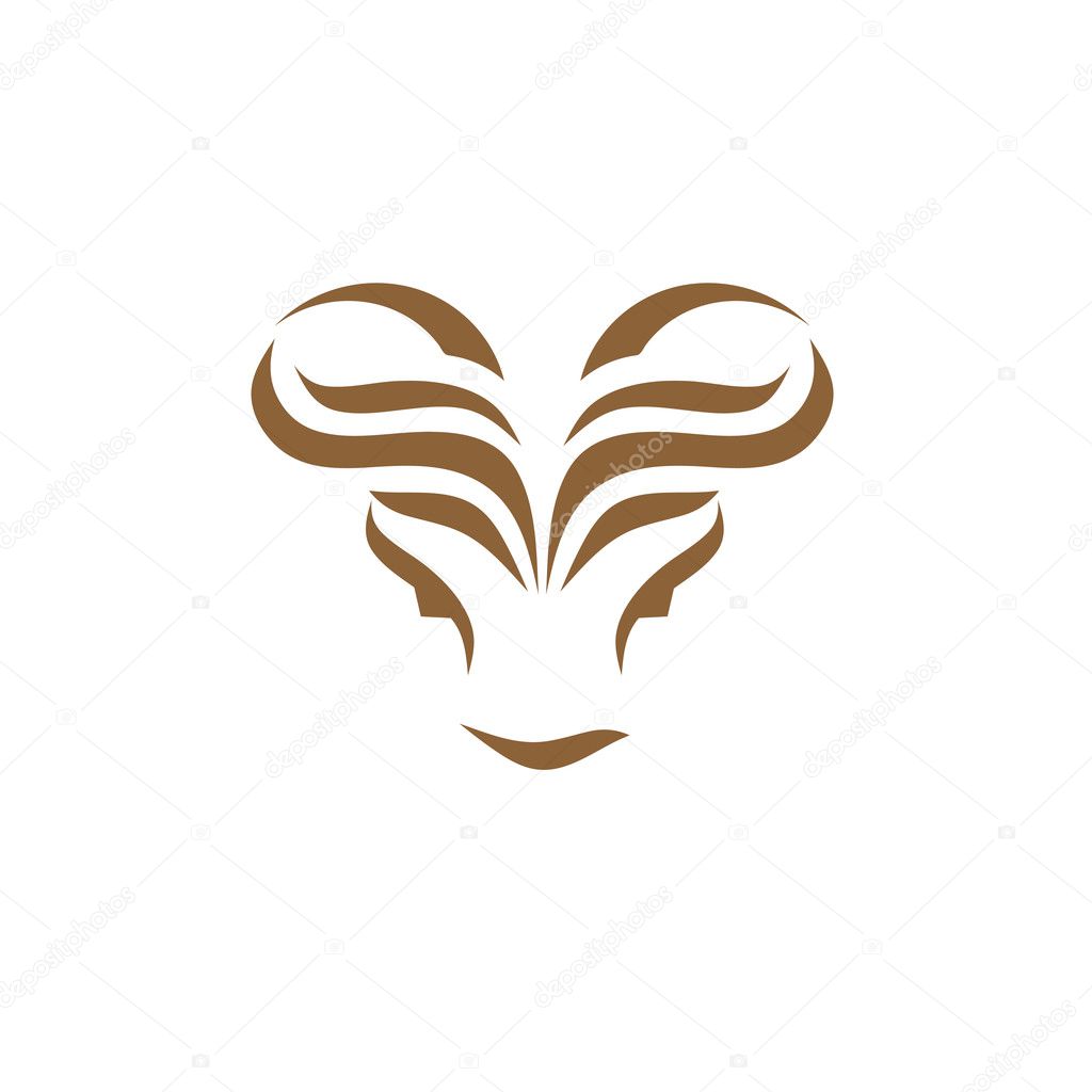 Creative modern bull head creative abstract logo concept